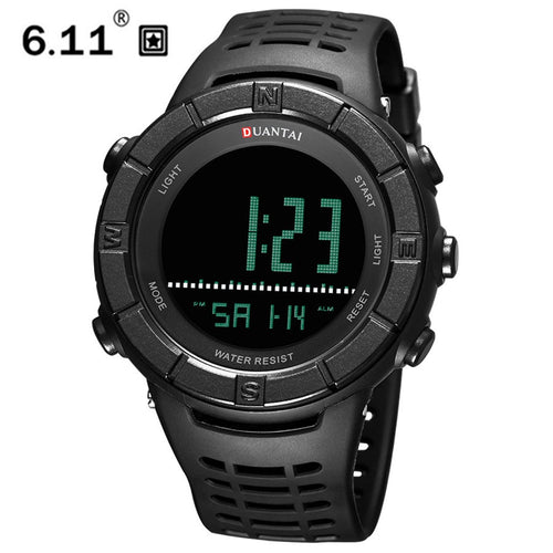 6.11 DUANTAI Quartz Watch Digital LED Waterproof Black Sports Clock