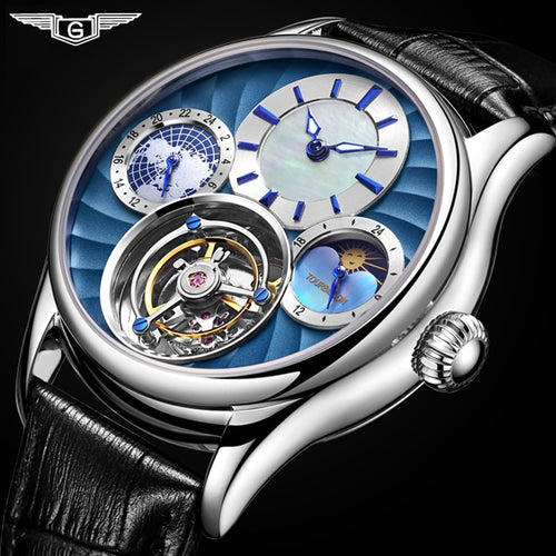 AESOP 100% Real Tourbillon Automatic Mechanical Watch Men Wrist Mens Watches Top Brand Luxury Skeleton Clock Relogio Masculino